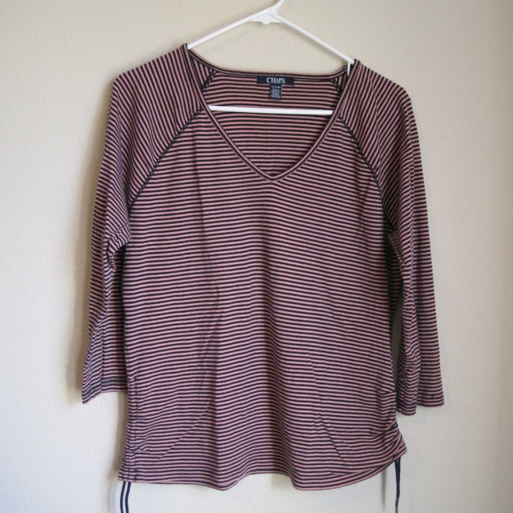 Chaps Denim striped top sz XL women